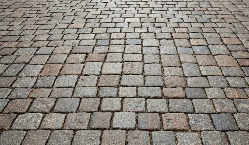 Detaliu pavaj piatră cubică