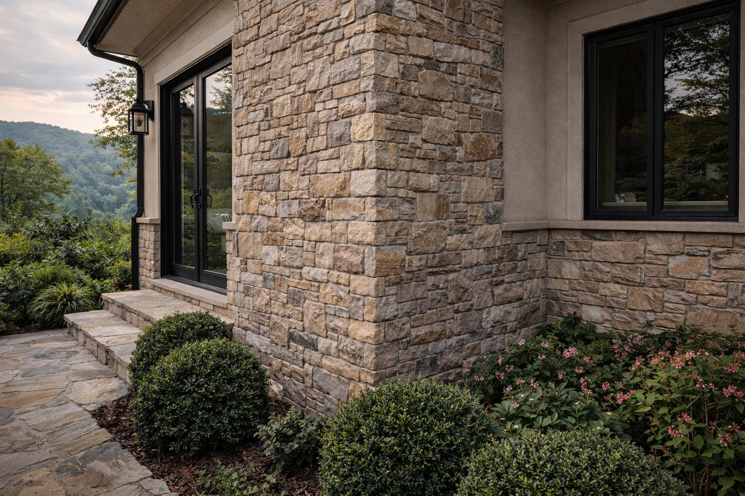 Fațadă placată cu piatră naturală